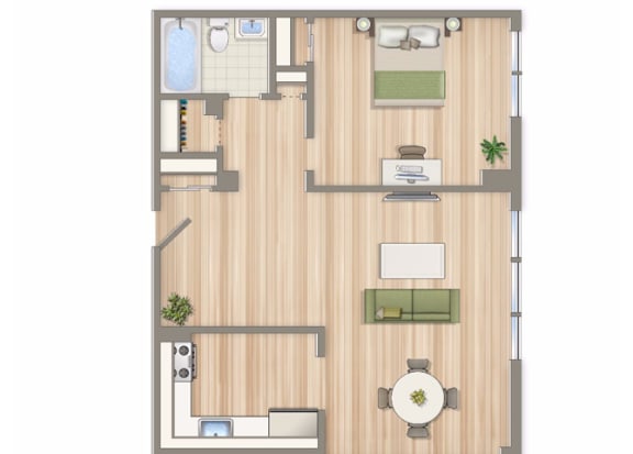 734-Square-Foot-One-Bedroom-Apartment-Floorplan-Available-For-Rent-Clarence-House-Apartments